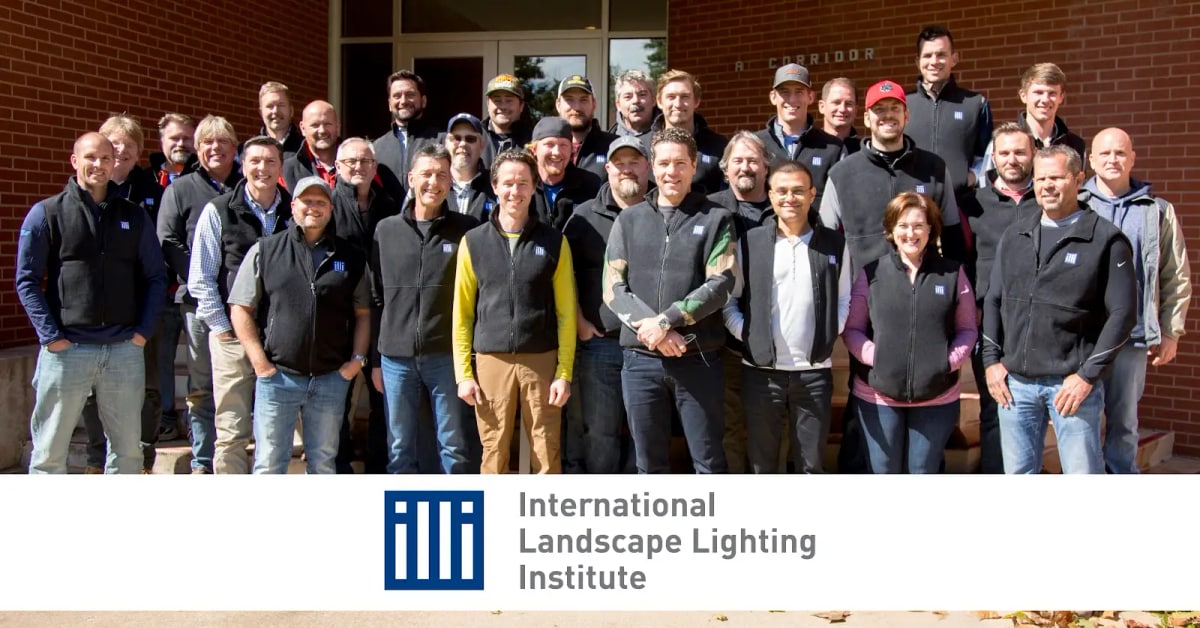 International Landscape Lighting Institute training group with the ILLI logo